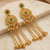 gold-plated antique matte chandbali kashmiri earrings with green stones