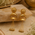 Gold-plated antique matte chandbali kashmiri earrings
