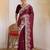 Wine colour party wear rangoli silk embroidered saree