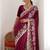 Wine colour party wear rangoli silk embroidered saree