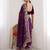 Purple colour party wear rangoli silk embroidered saree