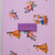 Lavender colour weightless digital print saree with unstitched blouse