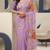 Lavender colour weightless digital print saree with unstitched blouse