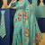 Sea green colour weightless digital print saree with unstitched blouse
