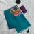 Teal colour weightless digital print saree with unstitched blouse