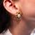 white brass earrings with pearl geometric grid work