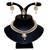 White agate stone necklace set with earrings and maang tikka (gold plated)