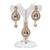 White agate stone necklace set with earrings and maang tikka (gold plated)