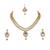 White agate stone necklace set with earrings and maang tikka (gold plated)