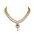 White agate stone necklace set with earrings and maang tikka (gold plated)