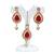 Maroon, green, and white agate stone necklace set with earrings and maang tikka (gold plated)