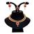 Maroon, green, and lct agate stone necklace set with earrings and maang tikka (gold plated)