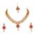 Maroon, green, and lct agate stone necklace set with earrings and maang tikka (gold plated)