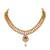 Lct agate stone necklace set with earrings and maang tikka (gold plated)