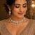 White agate stone necklace set with earrings and maang tikka (gold plated)