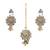 White agate stone necklace set with earrings and maang tikka (gold plated)