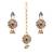 Maroon, green, and white agate stone necklace set with earrings and maang tikka (gold plated)