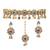 Maroon, green, and white agate stone necklace set with earrings and maang tikka (gold plated)