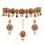 Maroon, green, and lct agate stone necklace set with earrings and maang tikka (gold plated)