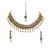 White agate stone necklace set with earrings and maang tikka (gold plated)