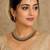 Maroon, green, and white agate stone necklace set with earrings and maang tikka (gold plated)