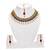 Maroon, green, and white agate stone necklace set with earrings and maang tikka (gold plated)