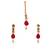Maroon, green, and lct agate stone necklace set with earrings and maang tikka (gold plated)