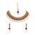 Maroon, green, and lct agate stone necklace set with earrings and maang tikka (gold plated)