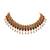 Maroon, green, and lct agate stone necklace set with earrings and maang tikka (gold plated)