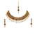 Lct agate stone necklace set with earrings and maang tikka (gold plated)