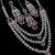 Maroon color necklace set with earrings & maang tikka | agate stone | rhodium plated