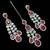 Maroon color necklace set with earrings & maang tikka | agate stone | rhodium plated
