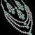 Pista color necklace set with earrings & maang tikka | agate stone | rhodium plated