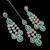 Pista color necklace set with earrings & maang tikka | agate stone | rhodium plated
