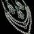 Green color necklace set with earrings & maang tikka | agate stone | rhodium plated