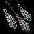 Green color necklace set with earrings & maang tikka | agate stone | rhodium plated