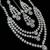 White color necklace set with earrings & maang tikka | agate stone | rhodium plated