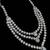 White color necklace set with earrings & maang tikka | agate stone | rhodium plated