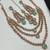 Pink & pista color necklace set with earrings and maang tikka – agate stone, antique gold plating