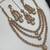 Champagne color necklace set with earrings and maang tikka – agate stone, antique gold plating