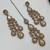 Champagne color necklace set with earrings and maang tikka – agate stone, antique gold plating