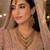 Green color necklace set with earrings and maang tikka – agate stone, antique gold plating