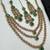 Green color necklace set with earrings and maang tikka – agate stone, antique gold plating