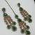 Green color necklace set with earrings and maang tikka – agate stone, antique gold plating