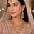 Baby pink color necklace set with earrings and maang tikka – agate stone, antique gold plating