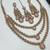 Baby pink color necklace set with earrings and maang tikka – agate stone, antique gold plating