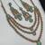 Pista color necklace set with earrings and maang tikka – agate stone, antique gold plating