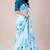 Sky color all over floral printed georgette saree with separate unstitched blouse