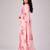 Pink color all over floral printed georgette saree with separate unstitched blouse
