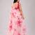 Pink color all over floral printed georgette saree with separate unstitched blouse